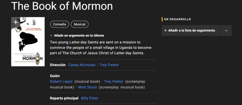 The Book of Mormon, 2011